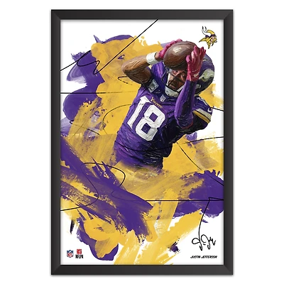 Justin Jefferson Minnesota Vikings 14" x 20" Brush Stroke Player Framed Art Print