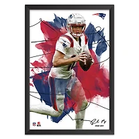 Drake Maye New England Patriots 14" x 20" Brush Stroke Player Framed Art Print