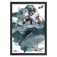 Jalen Hurts Philadelphia Eagles 14" x 20" Brush Stroke Player Framed Art Print