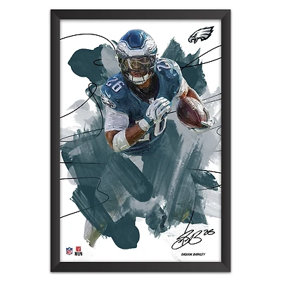 Saquon Barkley Philadelphia Eagles 14" x 20" Brush Stroke Player Framed Art Print