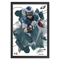 Saquon Barkley Philadelphia Eagles 14" x 20" Brush Stroke Player Framed Art Print