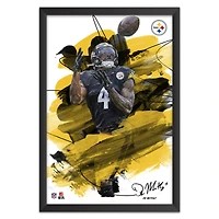 DK Metcalf Pittsburgh Steelers 14" x 20" Brush Stroke Player Framed Art Print