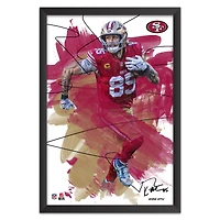 George Kittle San Francisco 49ers 14" x 20" Brush Stroke Player Framed Art Print