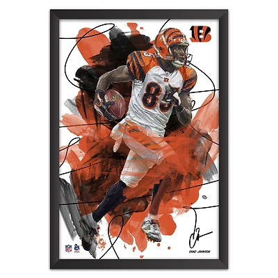 Chad Johnson Cincinnati Bengals 27" x 39" Brush Stroke Player Framed Art Print