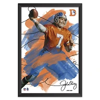 John Elway Denver Broncos 27" x 39" Brush Stroke Player Framed Art Print