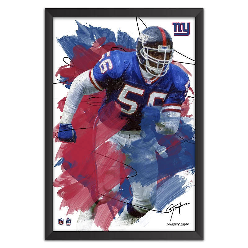 Lawrence Taylor New York Giants 27" x 39" Brush Stroke Player Framed Art Print
