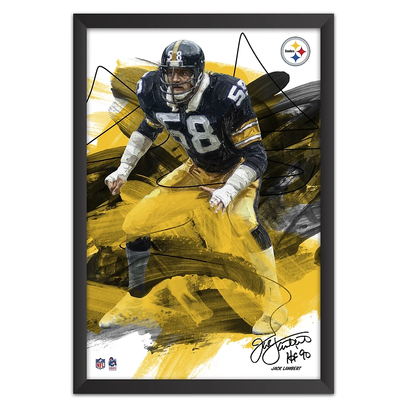 Jack Lambert Pittsburgh Steelers 27" x 39" Brush Stroke Player Framed Art Print