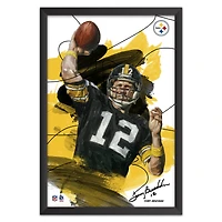 Terry Bradshaw Pittsburgh Steelers 27" x 39" Brush Stroke Player Framed Art Print