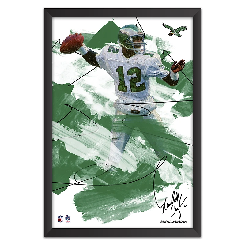 Randall Cunningham Philadelphia Eagles 14" x 20" Brush Stroke Player Framed Art Print