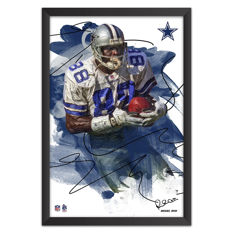 Michael Irvin Dallas Cowboys 14" x 20" Brush Stroke Player Framed Art Print