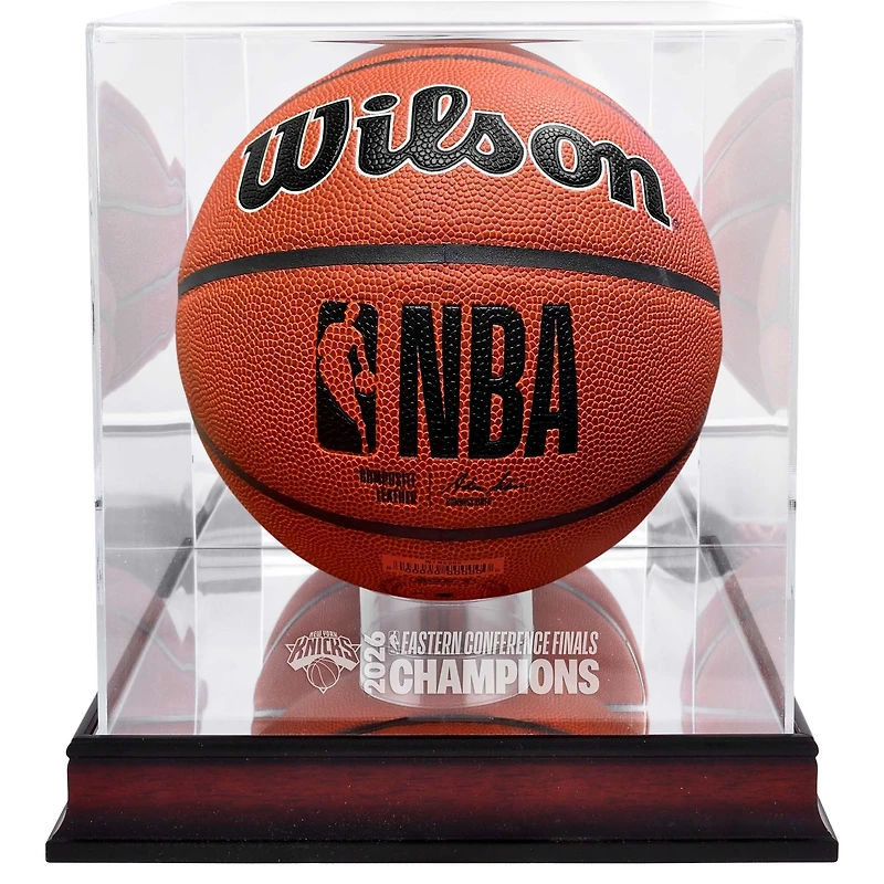 New York Knicks 2026 Eastern Conference Finals Champions Mahogany Basketball Display Case