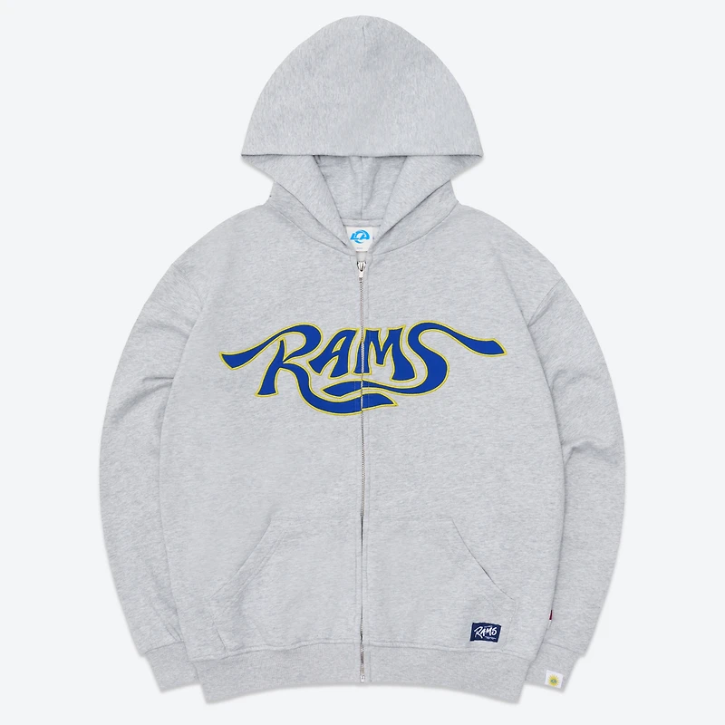 Men's Gray Los Angeles Rams x Alfred's Apartment Mark Full-Zip Hoodie
