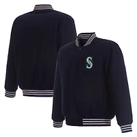 Men's JH Design  Deep Sea Blue Seattle Mariners Full-Zip Reversible Wool Jacket