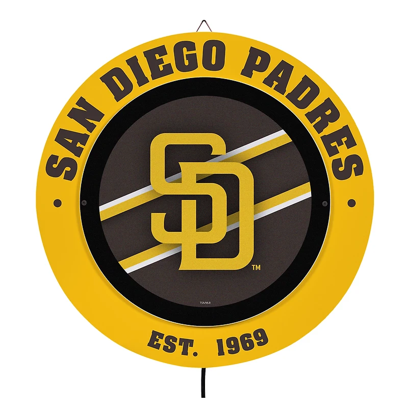 San Diego Padres 15" LED Round Metal Lit Wall Sign
