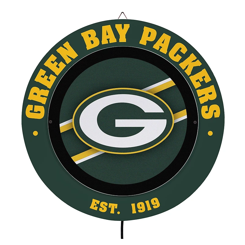 Green Bay Packers 15" LED Round Metal Lit Wall Sign