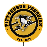 Pittsburgh Penguins 15" LED Round Metal Lit Wall Sign