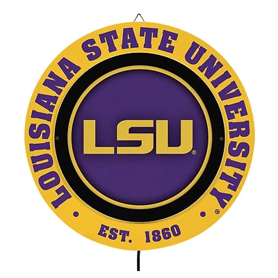LSU Tigers 15" LED Round Metal Lit Wall Sign