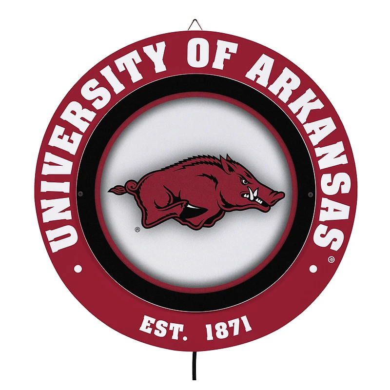 Arkansas Razorbacks 15" LED Round Metal Lit Wall Sign