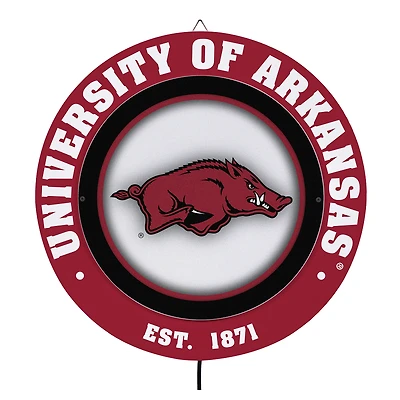 Arkansas Razorbacks 15" LED Round Metal Lit Wall Sign