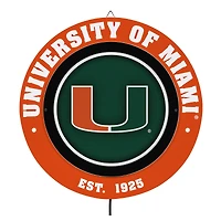 Miami Hurricanes 15" LED Round Metal Lit Wall Sign
