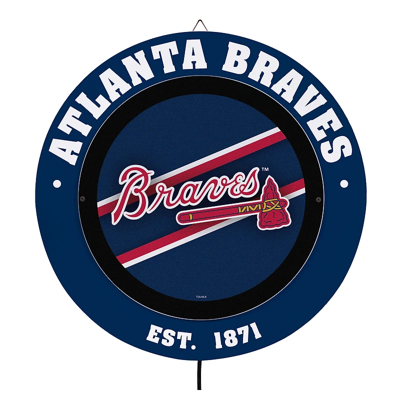 Atlanta Braves 15" LED Round Metal Lit Wall Sign