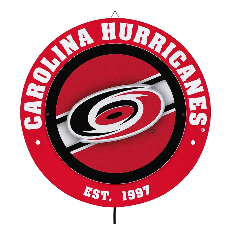 Carolina Hurricanes 15" LED Round Metal Lit Wall Sign