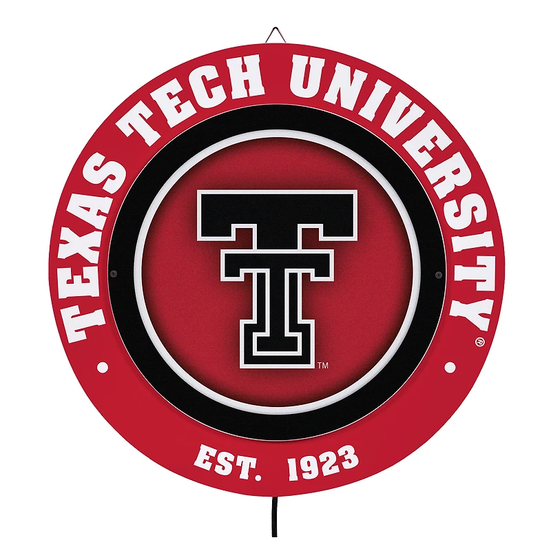 Texas Tech Red Raiders 15" LED Round Metal Lit Wall Sign