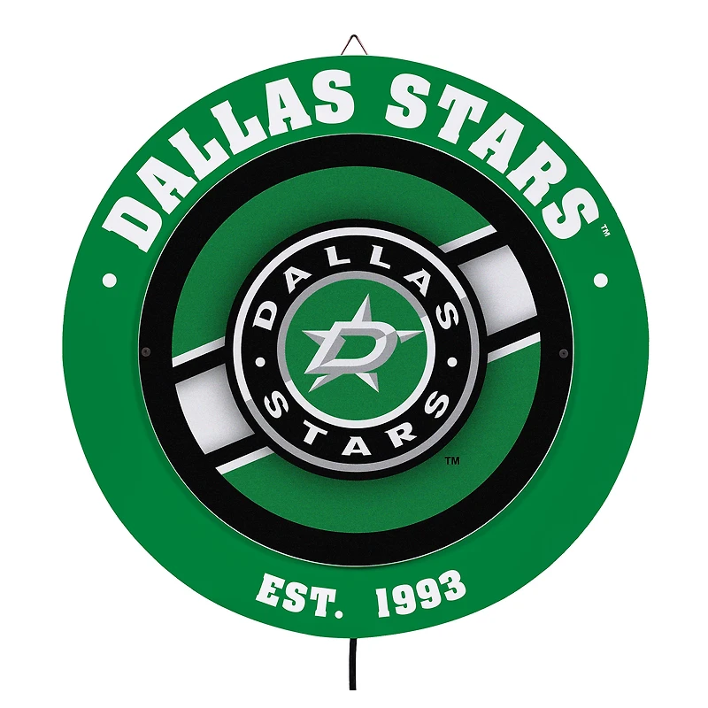 Dallas Stars 15" LED Round Metal Lit Wall Sign