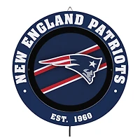 New England Patriots 15" LED Round Metal Lit Wall Sign
