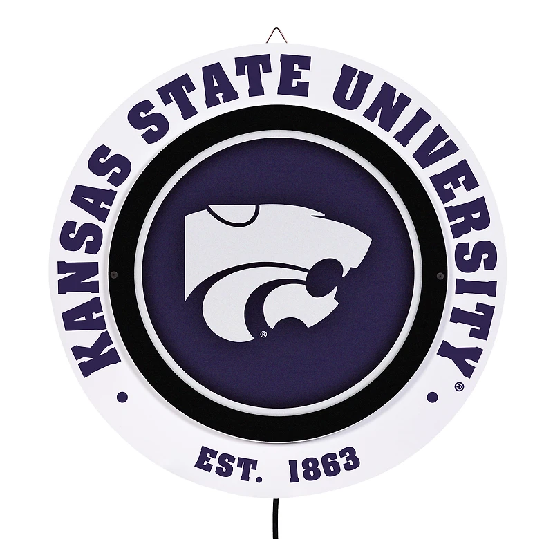 Kansas State Wildcats 15" LED Round Metal Lit Wall Sign
