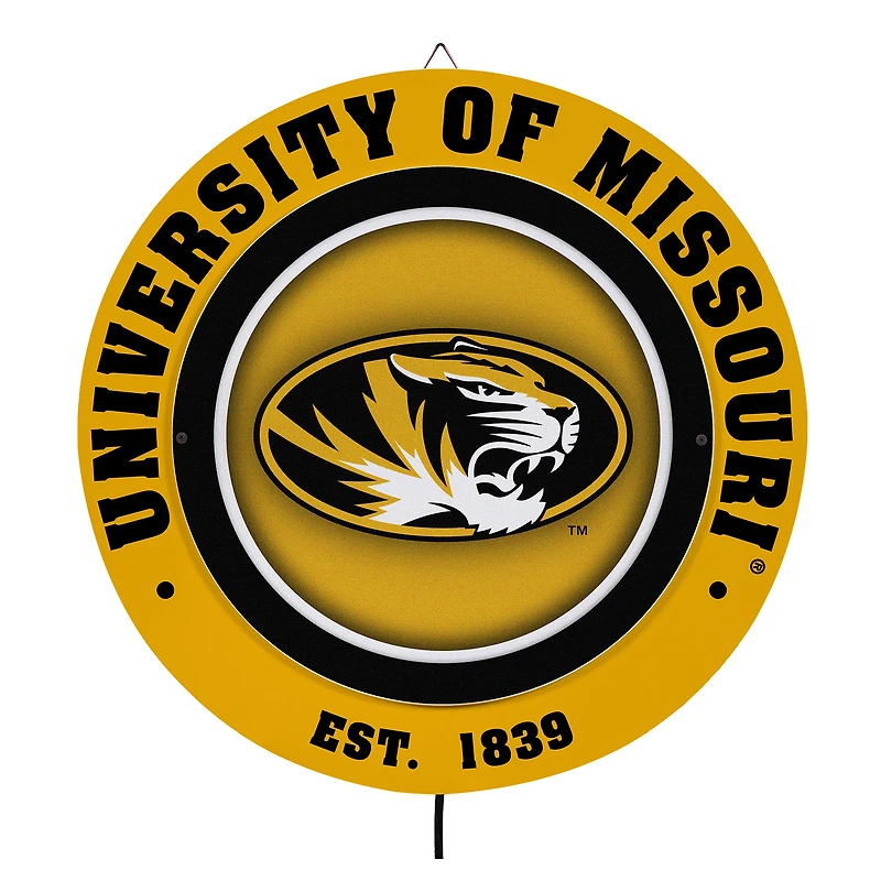 Missouri Tigers 15" LED Round Metal Lit Wall Sign