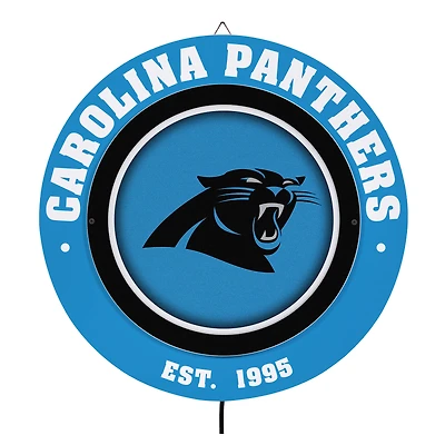 Carolina Panthers 15" LED Round Metal Lit Wall Sign