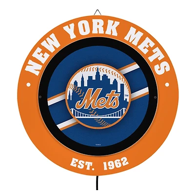 New York Mets 15" LED Round Metal Lit Wall Sign