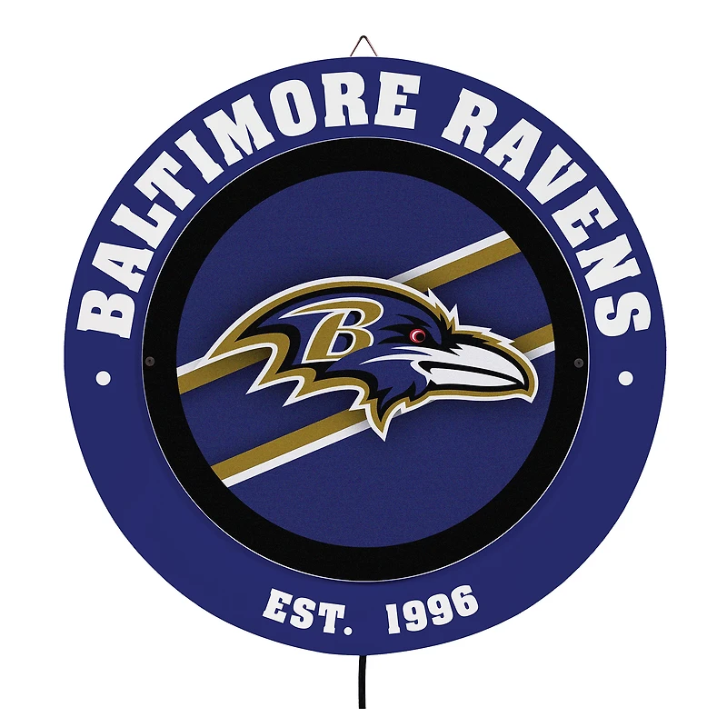 Baltimore Ravens 15" LED Round Metal Lit Wall Sign