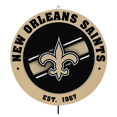 New Orleans Saints 15" LED Round Metal Lit Wall Sign