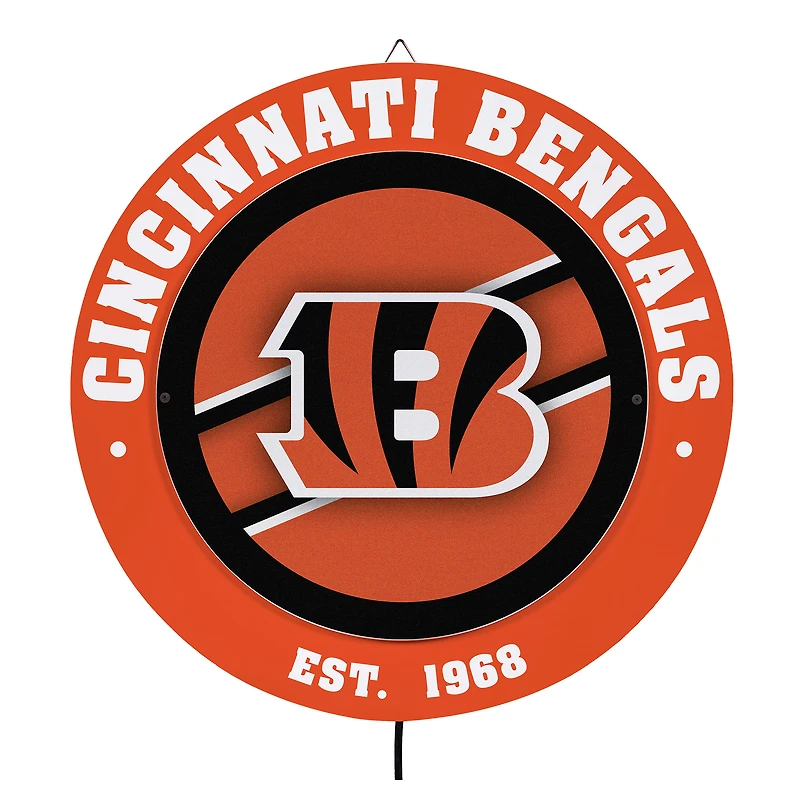 Cincinnati Bengals 15" LED Round Metal Lit Wall Sign