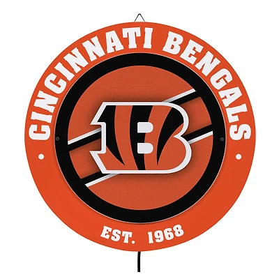 Cincinnati Bengals 15" LED Round Metal Lit Wall Sign