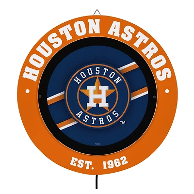 Houston Astros 15" LED Round Metal Lit Wall Sign