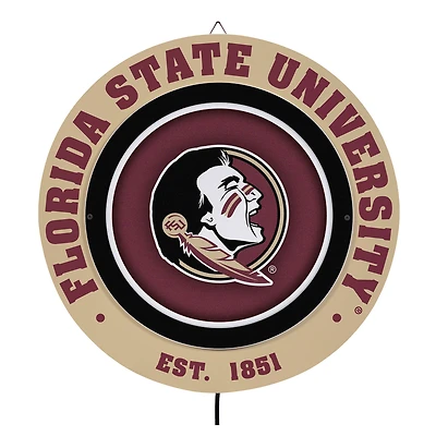 Florida State Seminoles 15" LED Round Metal Lit Wall Sign
