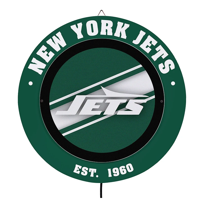 New York Jets 15" LED Round Metal Lit Wall Sign