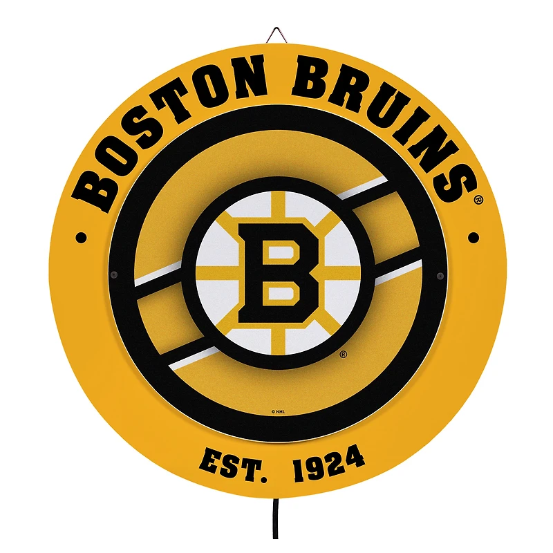 Boston Bruins 15" LED Round Metal Lit Wall Sign
