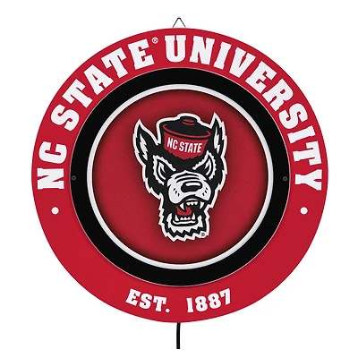 NC State Wolfpack 15" LED Round Metal Lit Wall Sign