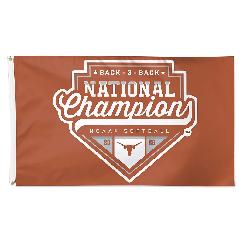 WinCraft Texas Longhorns Back-to-Back NCAA Softball Women's College World Series Champions 3' x 5' Deluxe Single-Sided Flag