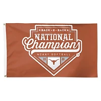 WinCraft Texas Longhorns Back-to-Back NCAA Softball Women's College World Series Champions 3' x 5' Deluxe Single-Sided Flag