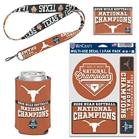 WinCraft Texas Longhorns 2026 NCAA Softball Women's College World Series Champions Four-Piece Fan Pack