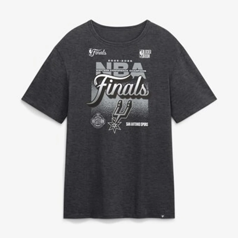 Men's Fanatics Heather Charcoal San Antonio Spurs 2026 NBA Western Conference Champions Big & Tall Locker Room T-Shirt