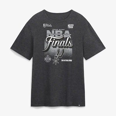 Men's Fanatics Heather Charcoal San Antonio Spurs 2026 NBA Western Conference Champions Big & Tall Locker Room T-Shirt