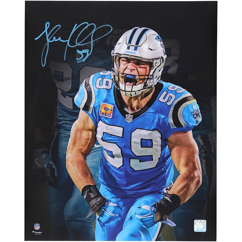 Luke Kuechly Carolina Panthers Autographed 16" x 20" Celebration Scream Spotlight Photograph