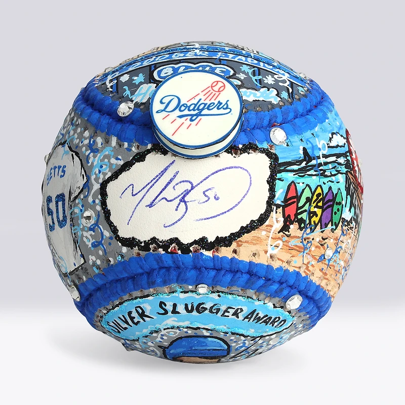 Mookie Betts Los Angeles Dodgers Autographed Baseball - Art by Charles Fazzino - NF70445969