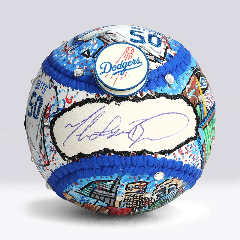 Mookie Betts Los Angeles Dodgers Autographed Baseball with Full Name Inscription - Art by Charles Fazzino - NF70445972